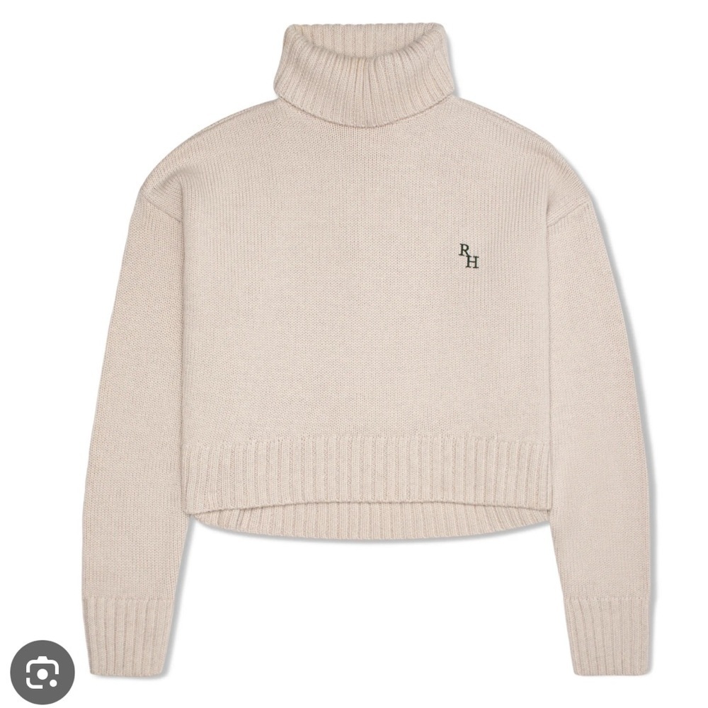 Recreational Habits Athos Cropped Turtleneck Sweater In Oatmeal New With Tags! — image 4 of 8